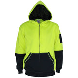 Hivis Two Tone Full Zip Super Fleecy Hoodie