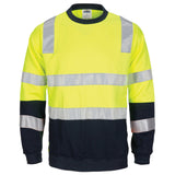 HiVis Two Tone Crew-Neck Fleecy Sweatshirt with Shoulders, Double Hoop Body & Arms CSR R/Tape - 3723