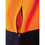 HiVis Two Tone Full Zip Fleecy Sweatshirt with Two Side Zipped Pockets - 3725