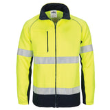 HiVis Two Tone Full Zip Fleecy Sweatshirt with Two Side Zipped Pockets - 3726