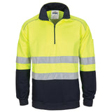 HiVis 1/2 Zip Fleecy with Hoop Pattern CSR Reflective Tape