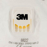 3M 8822 P2 Valved Cupped Particulate Respirator Face Mask 10 Pack
