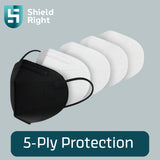 Shield Right KN95 Face Masks – 10 Pack | N95 P2 Equivalent Respirator