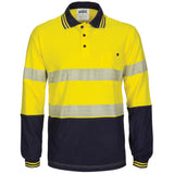 HIVIS Segment Tape Cotton Jersey Polo - Long Sleeve - 3516