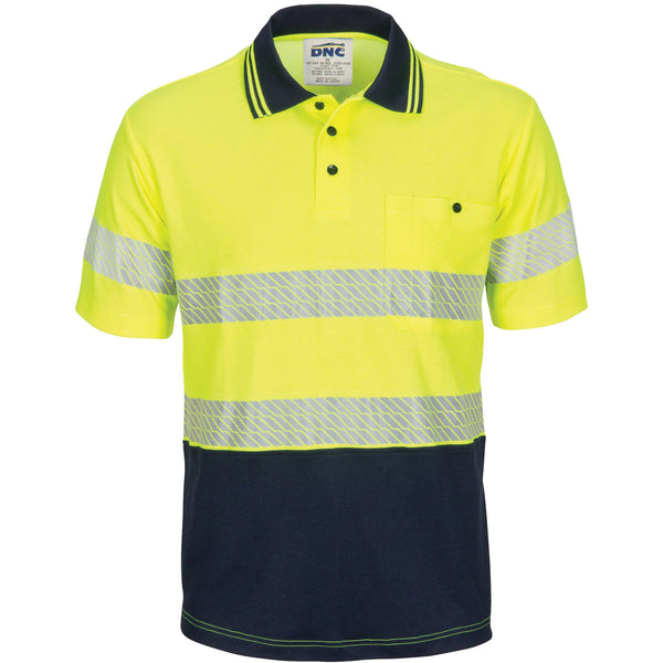 HIVIS Segment Taped Cotton Backed Polo - Short Sleeve - 3517