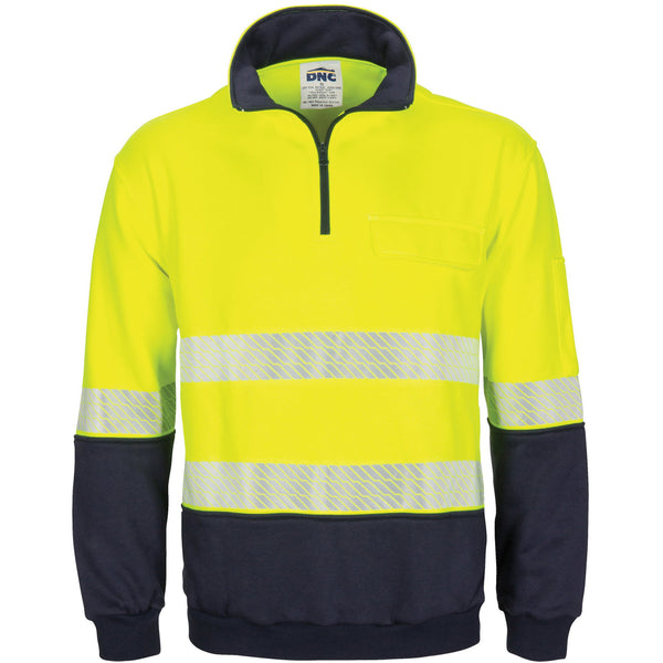 HIVIS Segment Taped 1/2 Zip Fleecy Windcheater - 3529
