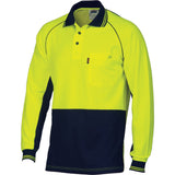 HiVis Cotton Backed Cool-Breeze Contrast Polo - long Sleeve - 3720