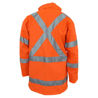 HiVis "X" back "6 in 1" Rain jacket Biomotion tape - 3797