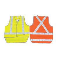 Day/Night Cross Back Safety Vests with Tail - 3802