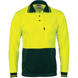HiVis Two Tone Cool Breathe Polo Shirt, Long Sleeve - 3813