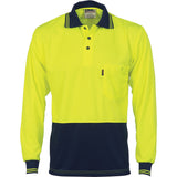 HiVis Two Tone Cool Breathe Polo Shirt, Long Sleeve - 3813