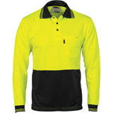 HiVis Two Tone Cool Breathe Polo Shirt, Long Sleeve - 3813