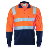 Cotton Back HiVis Two Tone Polo Shirt with CSR R/ Tape - L/S - 3818