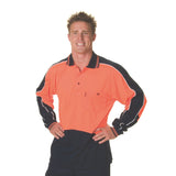 HiVis Cool Breathe Panel Polo Shirt - Long Sleeve - 3892