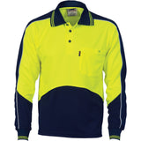 HiVis Cool Breathe Panel Polo Shirt - Long Sleeve - 3892
