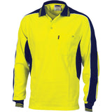 Poly/Cotton Contrast Panel Polo - long Sleeve - 3896