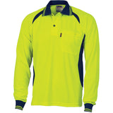 Cool-Breeze Contrast Mesh Polo - long sleeve - 3902
