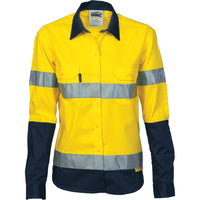 Ladies HiVis Two Tone Drill Sh irt with 3M R/Tape - Long sleeve - 3936