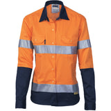 Ladies HiVis Two Tone Drill Sh irt with 3M R/Tape - Long sleeve - 3936